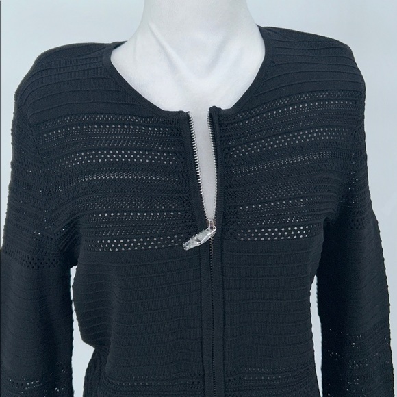 Ralph Lauren  Women  Cardigan Sweater Full Zip Size Large Black Long Sleeve - Picture 3 of 10